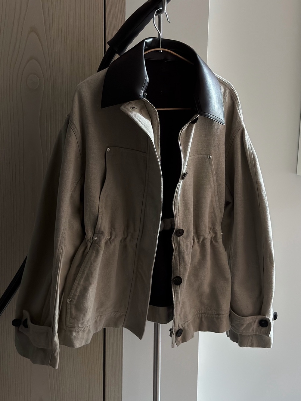 Ferragamo Rare Find Linen Leather Jacket